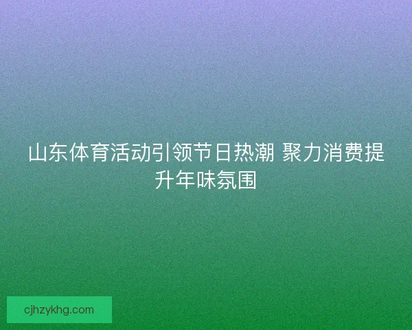 山东体育活动引领节日热潮 聚力消费提升年味氛围